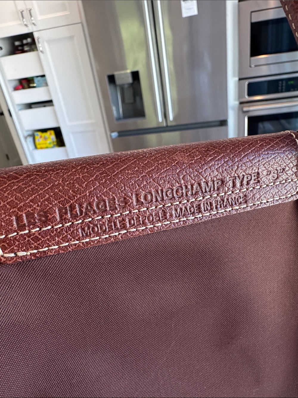 Vintage Longchamp Le Pliage Small bag Mocha brown Made in France as seen on Kate - Picture 5 of 14